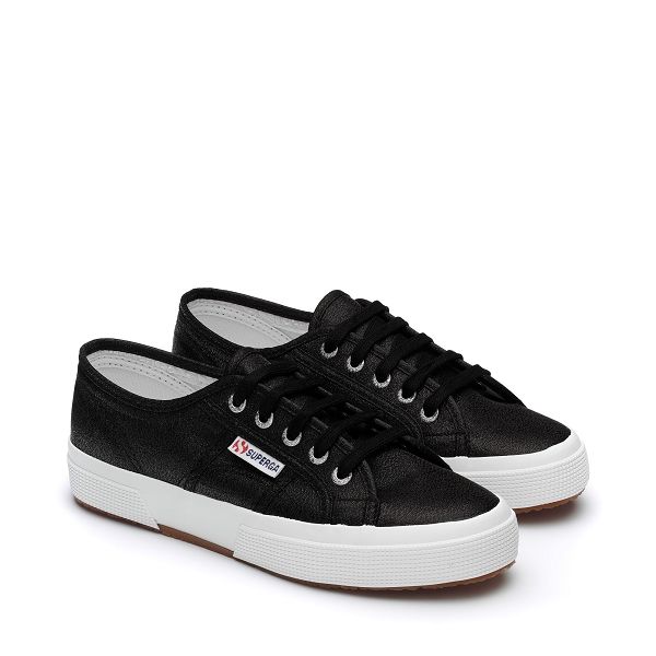 Superga 2750 Lamew Black Sneakers - Women's Sneakers USA | US7997406